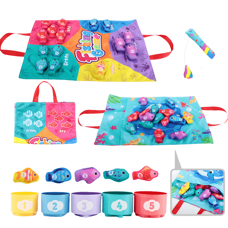 Set Pescuit Educativ cu 22 accesorii, Invatare prin Joaca, Culori, Forme, Numere, Litere - LUDIRO