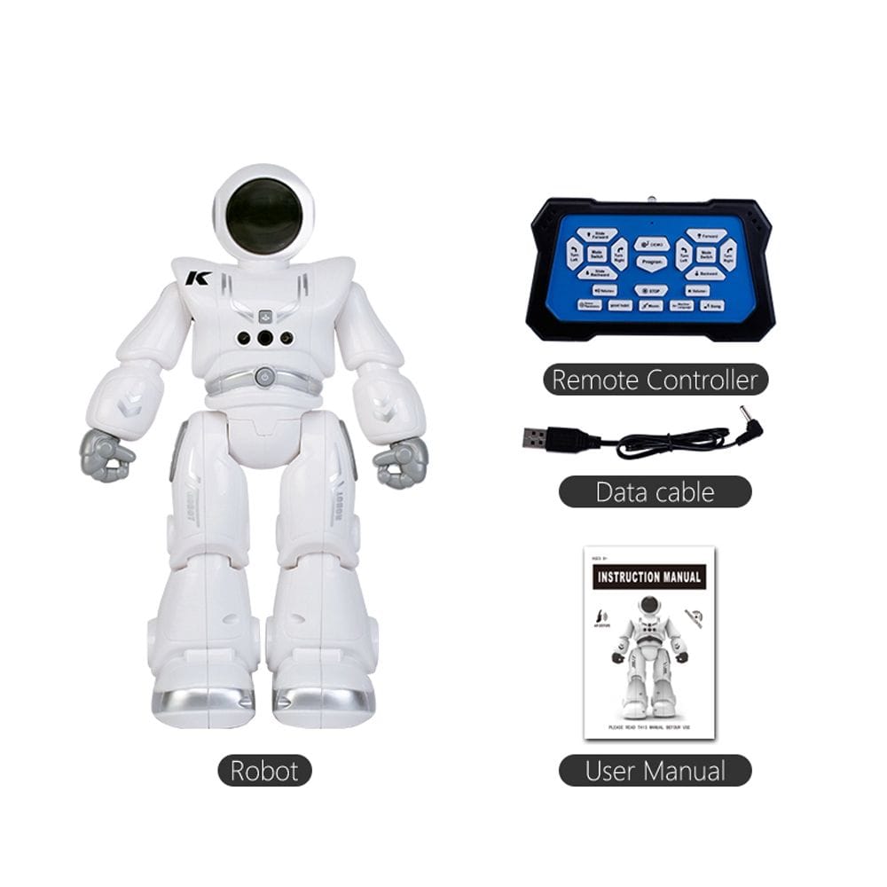 Resigilat - Robot Inteligent JJRC R18 Astronaut Controlabil prin Gesturi, Cu Telecomanda, 27x8.5x16 Cm, 50 de Miscari, Cu Acumulator, Alb Albastru, + 8 Ani - LUDIRO
