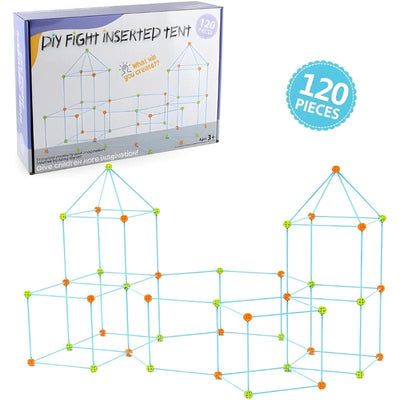 Set de Constructie Forturi pentru Copii, 120 Piese, Incurajeaza Imaginatia si Creativitatea Micutului Tau, Joc Educativ si Interactiv pentru Dezvoltarea Abilitatilor Motorii si Cognitive, + 3 Ani, Uti - LUDIRO