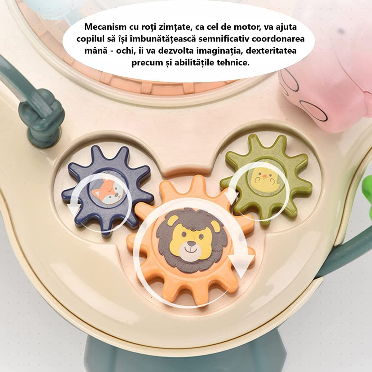 Resigilat - Mini Masuta Interactiva Educativa pentru Bebelusi, Parcul Zoologic, Lumini si Sunete, Activitati Multiple, 18x18x18 Cm, + 18 Luni - LUDIRO
