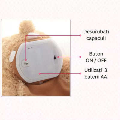 Ursulet de Plus Interactiv Cucu Bau, cu Sunete si Miscare, Cadoul Ideal pentru Dezvoltarea Cognitiva si Emotionala a Celor Mici, 25 Cm, Moale si Prietenos - LUDIRO