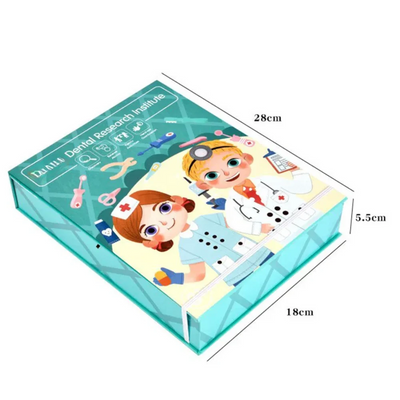 Set Doctor Dentist cu Placa de Suport Magnetică, Albastru, 30 Piese, 3+ Ani - LUDIRO
