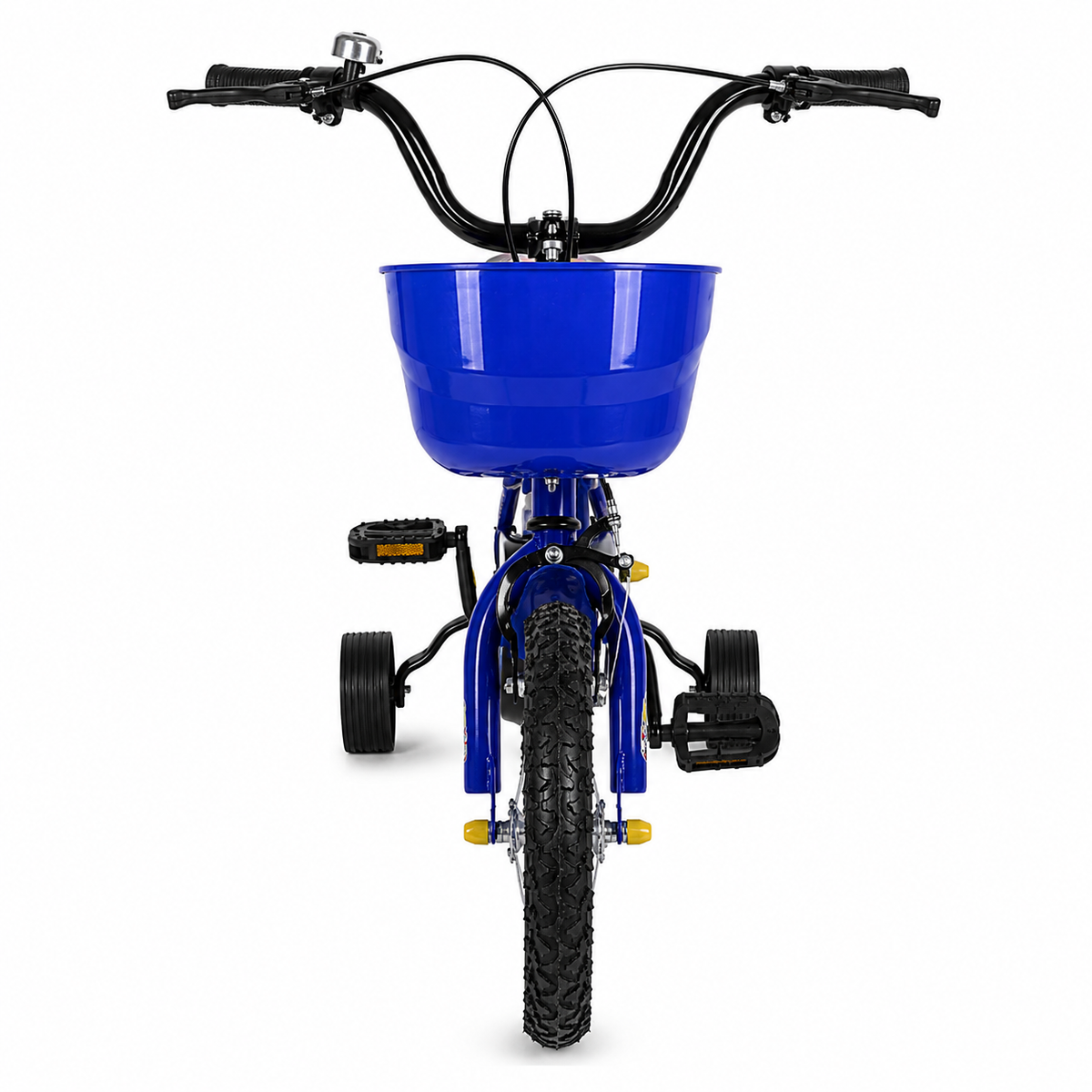 Resigilat - Bicicletă copii 12 inch Ludiro, albastră, cu roți ajutătoare detașabile, coș frontal și clopoțel, 2-5 ani - LUDIRO