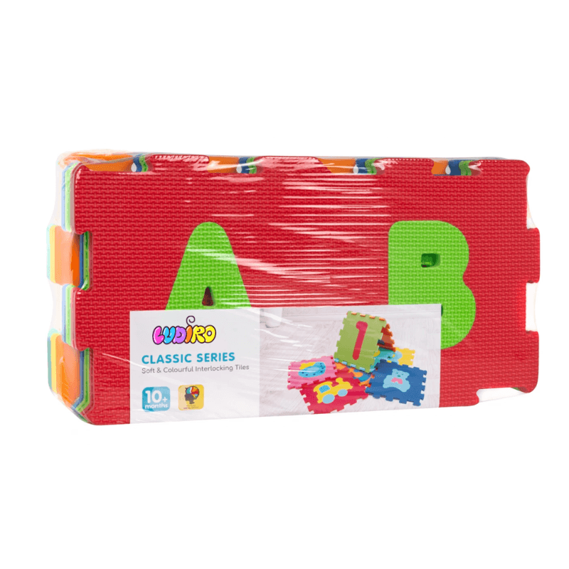 Covor Puzzle copii LUDIRO cu Cifre si Litere A-Z Detasabile, Spuma EVA Sigura - LUDIRO