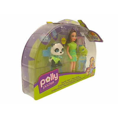 Set Polly Pocket Papusa si 2 Animalute, Colectia Sparklin` Pets, Kerstie, + 4 ani - LUDIRO