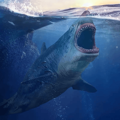 Figurina Rechin Megalodon Realista LUDIRO, Jucarie Educativa XXL pentru Copii, 25.5 cm - LUDIRO