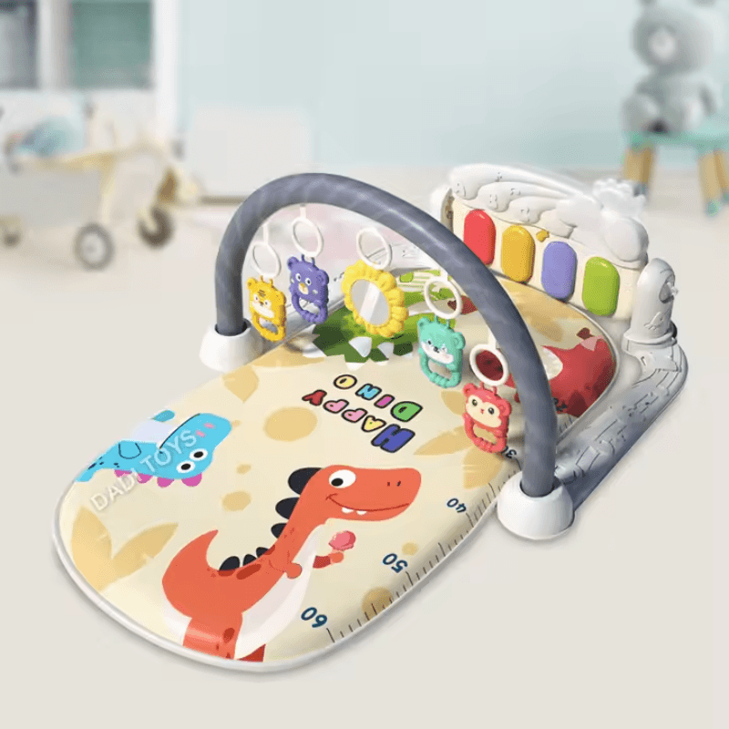 Resigilat - Centru de Activitati pentru Bebelusi cu Dinozauri Simpatici, 75x56x43 Cm, Covoras Interactiv 5 in 1 cu Pian, Jucarii Detasabile, Sunete Muzicale, Lumina Delicata si Design Educational, Stimulare Cognitiva, + 0 Luni, Utility One - UTILITY ONE