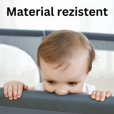 Tarc de Joaca pentru Copii, 1-5 Ani, 180x150x66 Cm, Spatiu Sigur si Generos, Cu Plasa Moale, Protectie la Colturi si Structura Stabila, Ideal pentru Interior si Exterior, Usor de Asamblat, Gri - LUDIRO