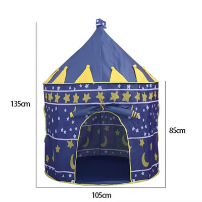 Cort de Joaca pentru Copii, Castelul Cavalerilor, Albastru, 135 x 105 x 105 Cm, Ideal pentru Aventuri si Distractie Infinita, + 3 Ani - LUDIRO