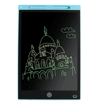 Tableta LCD pentru Scris si Desenat, Diagonala 10 Inch, Scris Multicolor, Functie Blocare Ecran, Impermeabila, Colturi Rotunjite, 25.1x17.9x0.5 Cm, Albastru, + 3 Ani - LUDIRO