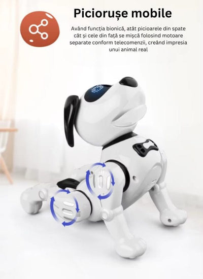 Resigilat - Catelus Robot Inteligent care Canta, Danseaza, Povesteste si Ajuta la Dezvoltarea Limbajului si Creativitatii, Cel mai Bun Prieten pentru Educatie si Distractie, + 3 Ani, Alb Negru - LUDIRO