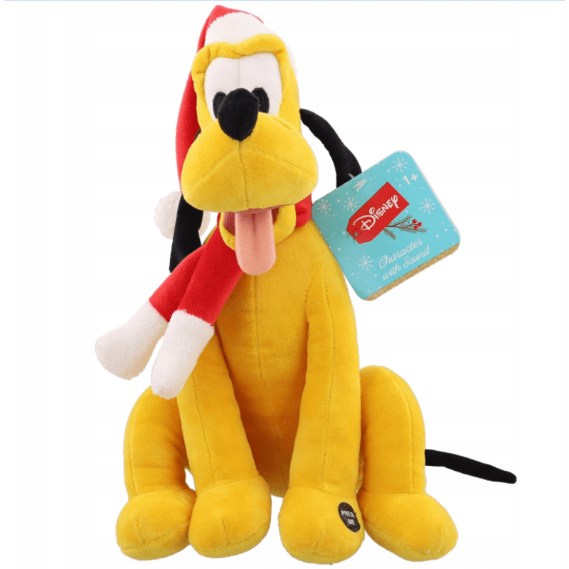 Jucarie de plus Disney de Craciun cu sunet Pluto, 30 cm - Disney