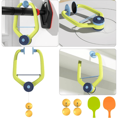 Set de Joaca Ping Pong cu Prindere pe Tocul Usii cu Palete,Bile si Sistem Automat de Retur al Mingii - LUDIRO