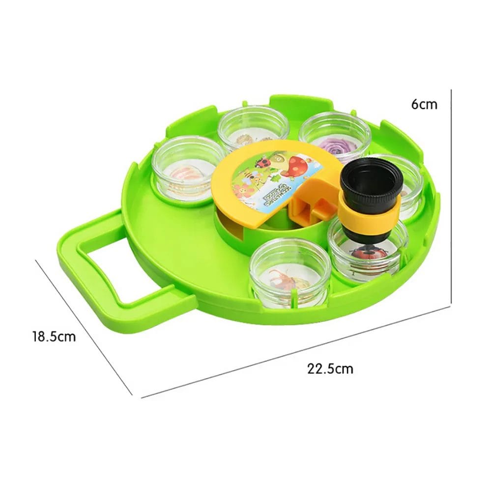 Resigilat - Set Educativ, Microscop Detasabil, Observator de Insecte, 6 Recipiente, Placa Rotativa, 22.5x18.5x6 Cm, + 8 Ani - LUDIRO