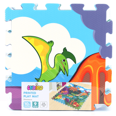 Covor Puzzle din Spuma EVA pentru Copii Ludiro, Set 9 Piese Educationale cu Lumea Dinozaurilor - LUDIRO