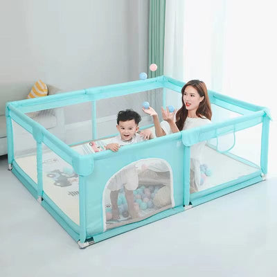 Tarc de Joaca pentru Copii, 1-5 Ani, 180x150x66 Cm, Spatiu Sigur si Generos, Cu Plasa Moale, Protectie la Colturi si Structura Stabila, Ideal pentru Interior si Exterior, Usor de Asamblat, Verde - LUDIRO