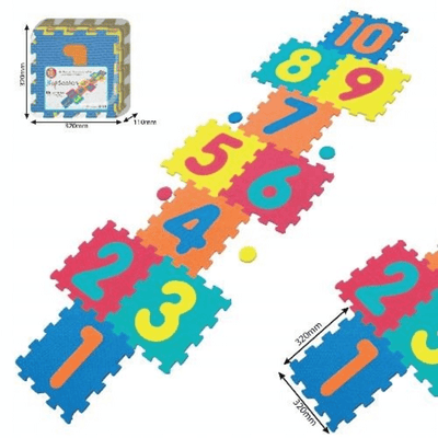 Covor Puzzle din Spuma EVA pentru Copii Ludiro, Set 10 Piese Educationale cu Jocul Sotron - LUDIRO