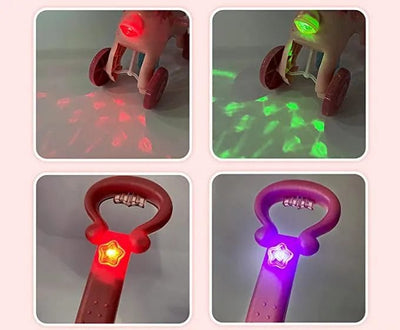 Resigilat - Jucarie Interactiva de Impins, Ponei pentru Baloane de Sapun, Aripi Mobile, Muzica si Lumini Led, Roz, 22.5x12.5x40 cm, +3 ani - LUDIRO