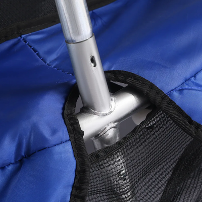 Resigilat - Trambulina pentru Copii LUDIRO, Diametru 140 Cm, Inaltime 160 Cm, Cu Plasa de Siguranta, Suporta 100 kg, Interior sau Exterior, Pentru Dezvoltarea Echilibrului, Albastra, + 3 Ani - LUDIRO