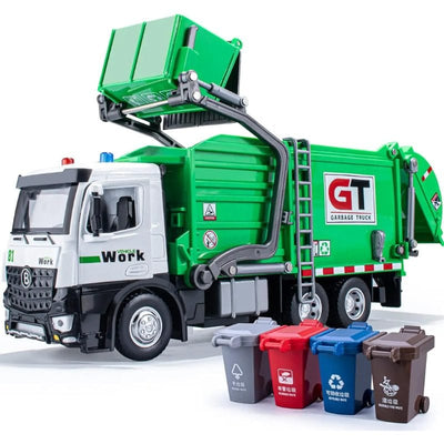 Camion de gunoi LUDIRO cu braț de încărcare ridicat și cele 4 pubele