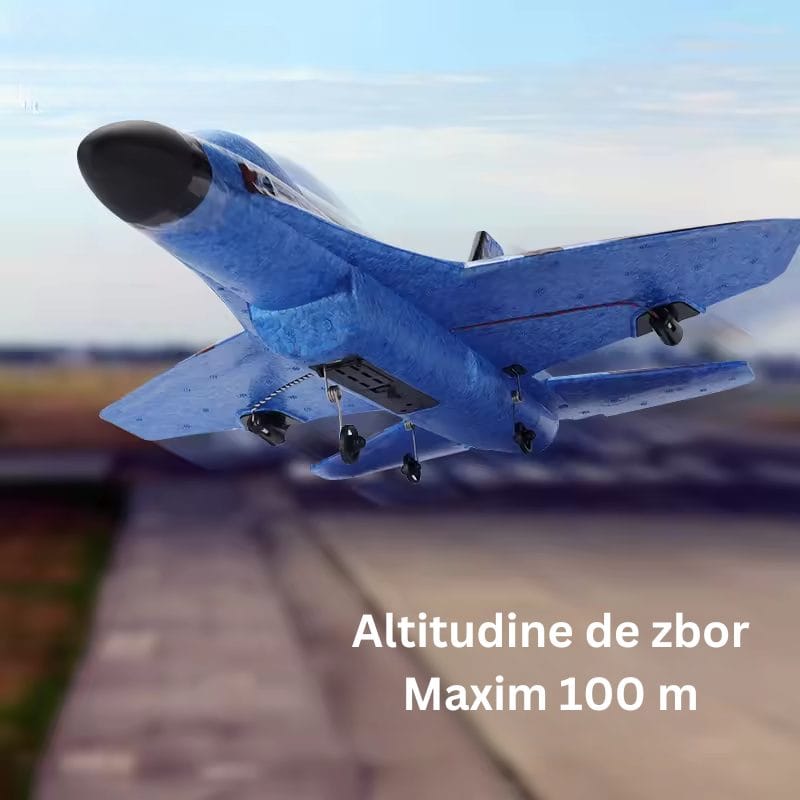 Avion RC din Spuma cu Telecomanda, Rezistent la Impact, Incarcator USB, LED, Control de la distanta 200 metri, Jucarie pentru Copii si Adulti, + 10 Ani - LUDIRO