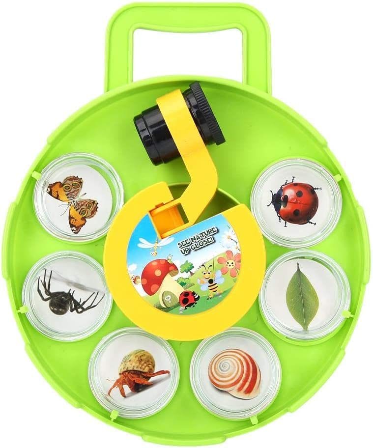 Resigilat - Set Educativ, Microscop Detasabil, Observator de Insecte, 6 Recipiente, Placa Rotativa, 22.5x18.5x6 Cm, + 8 Ani - LUDIRO