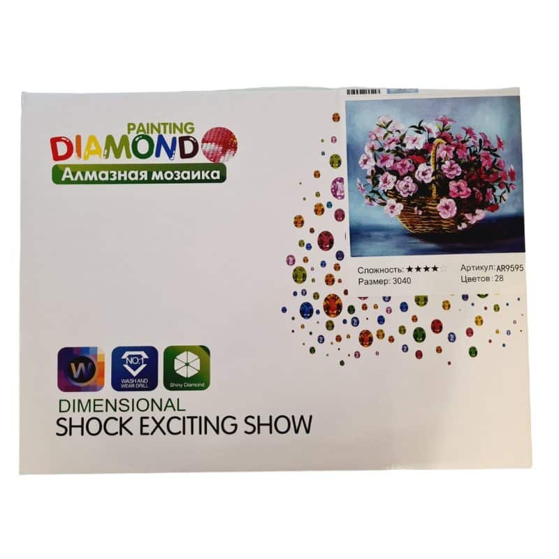 Set de broderie cu diamante, 30x40 cm, Vaza cu flori - LUDIRO