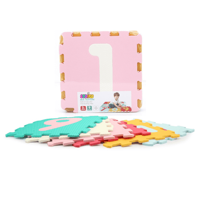 Resigilat - Covor Puzzle Copii cu Cifre Mix 9 Piese, Saltea Joaca din Spuma EVA, Antiderapanta - LUDIRO