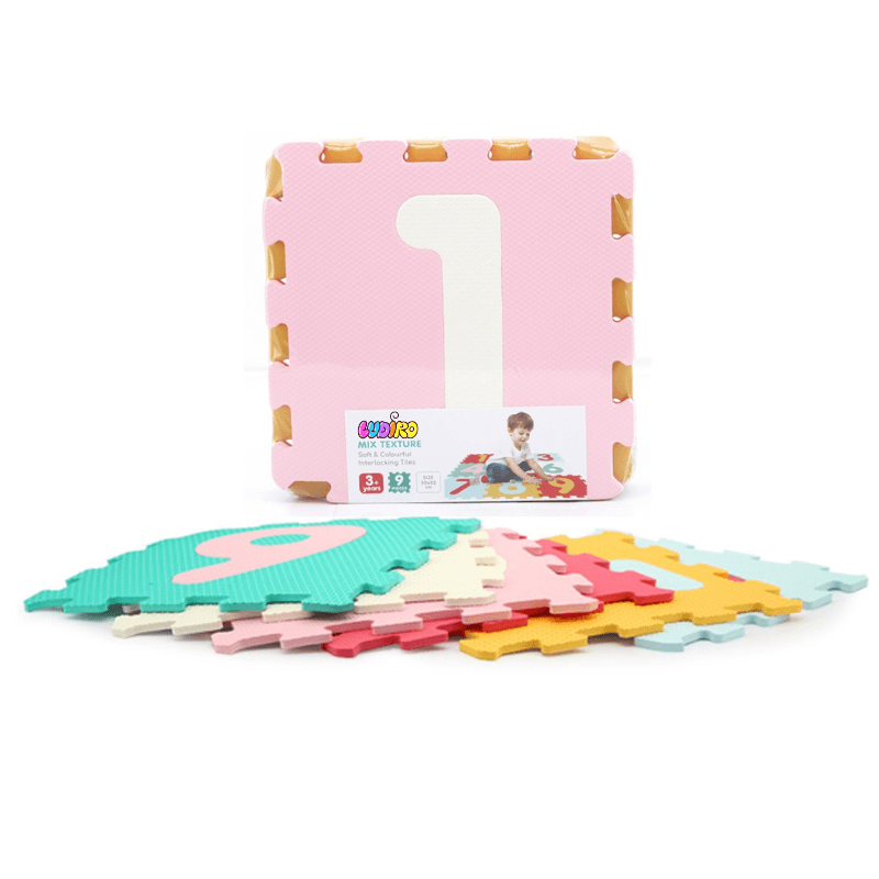 Resigilat - Covor Puzzle Copii cu Cifre Mix 9 Piese, Saltea Joaca din Spuma EVA, Antiderapanta - LUDIRO