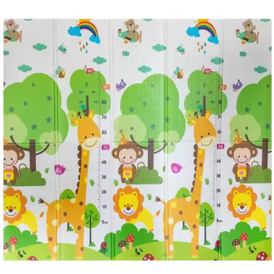 Covor educativ pliabil LUDIRO din spumă XPE, 2 fețe, 180x150 cm, model Girafă și Circuit - LUDIRO