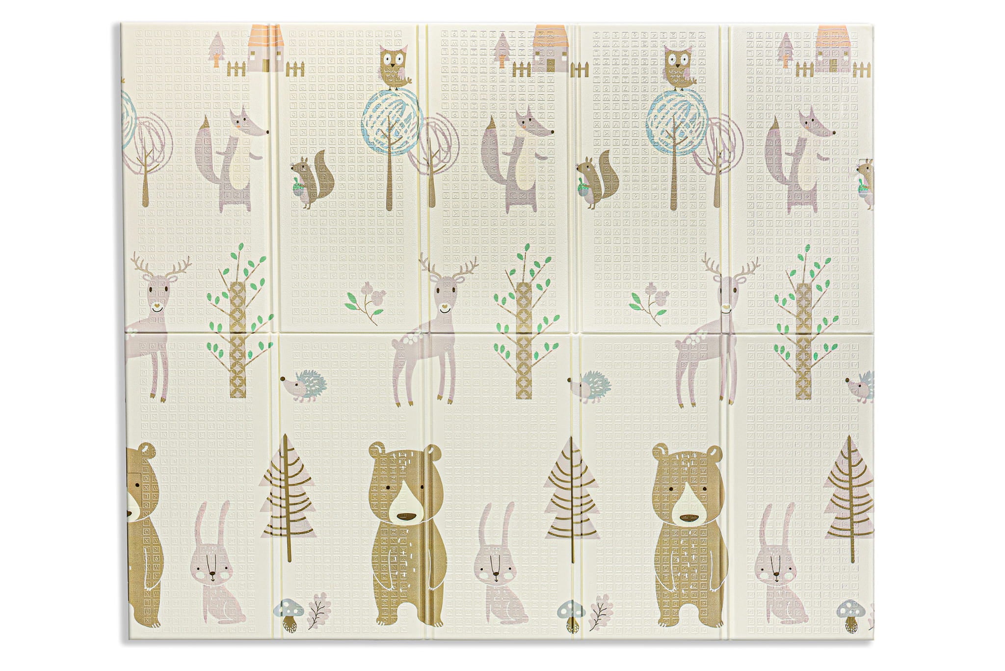 Covor educativ pliabil LUDIRO din spumă XPE, 200x180 cm, 2 fețe, Animale și Balon, 0 luni+ - LUDIRO