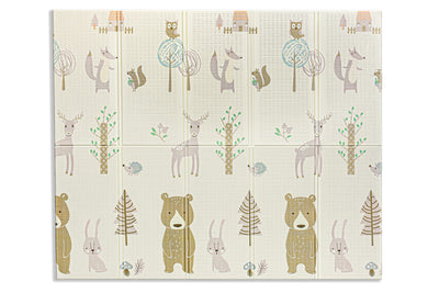 Covor educativ pliabil LUDIRO din spumă XPE, 200x180 cm, 2 fețe, Animale și Balon, 0 luni+ - LUDIRO