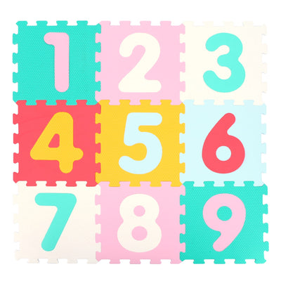 Resigilat - Covor Puzzle Copii cu Cifre Mix 9 Piese, Saltea Joaca din Spuma EVA, Antiderapanta - LUDIRO
