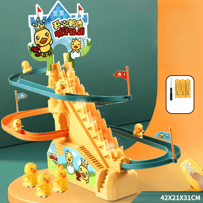 Tobogan pentru Ratuste, Lumini si Sunete Interactive, 3 Ratuste, 42x21x31 Cm, Cu Telecomanda, Galben, + 3 Ani - LUDIRO