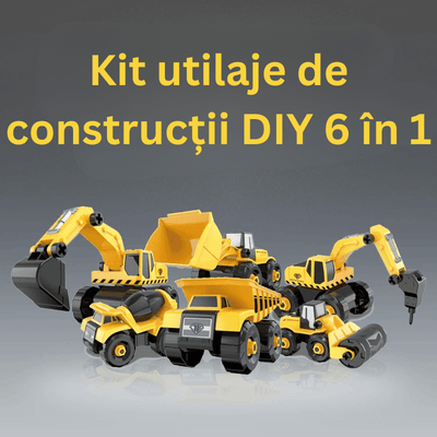 Utilaje Constructii pentru Copii 6 in 1 Ludiro, 104 Piese DIY cu Surubelnita - LUDIRO