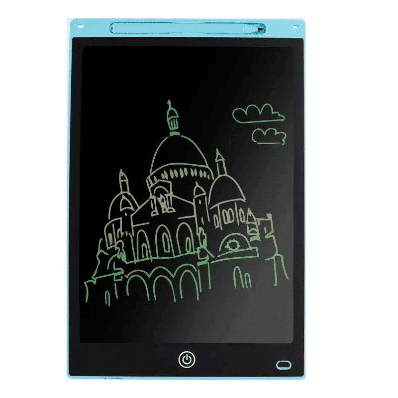 Tableta LCD pentru Scris si Desenat, Diagonala 12 Inch, Scris Multicolor, Functie Blocare Ecran, Impermeabila, Colturi Rotunjite, 28.6x19x0.5 Cm, Albastru, + 3 Ani - LUDIRO