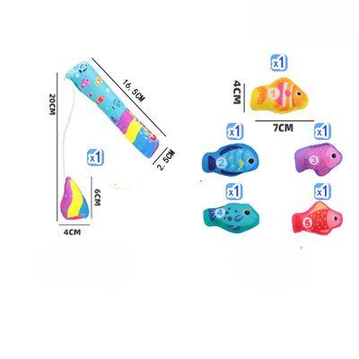 Set Pescuit Educativ cu 22 accesorii, Invatare prin Joaca, Culori, Forme, Numere, Litere - LUDIRO