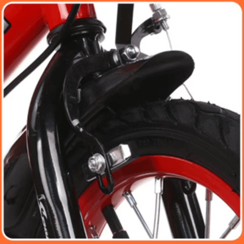 Bicicleta pentru Copii Ludiro 16 Inch, Diametru Roti 40 Cm, cu Frane Fata-Spate, Roti Ajutatoare, Cauciucuri Anti-Alunecare si Cadru din Otel, Ideala pentru Copii de 5-7 Ani, Rosu - LUDIRO