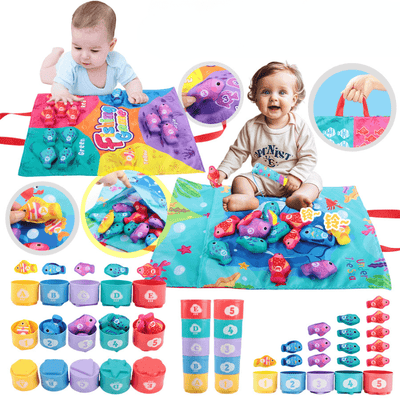Set Pescuit Educativ cu 22 accesorii, Invatare prin Joaca, Culori, Forme, Numere, Litere - LUDIRO