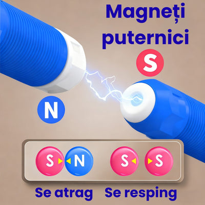 Set Construcție 3D Magnetic și Flexibil Ludiro, 86 Piese Telescopice, Jucărie STEM Educativă 3+ Ani - LUDIRO