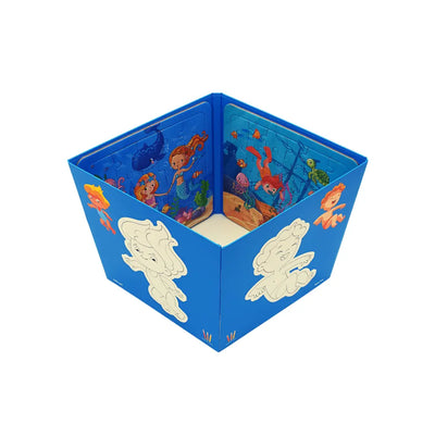 Set 2 Puzzle-uri și Carte de Colorat cu 4 Desene și 4 Carioci – Tematică Lumea Subacvatică – Activitate Educativă și Creativă pentru Copii 3+ Ani – 19.5x19.5 cm - LUDIRO