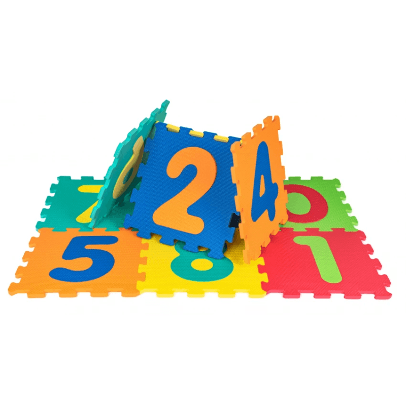 Covor Puzzle copii LUDIRO cu Cifre 0-9 Detasabile, Spuma EVA Sigura, 10 Piese 32x32 cm - LUDIRO