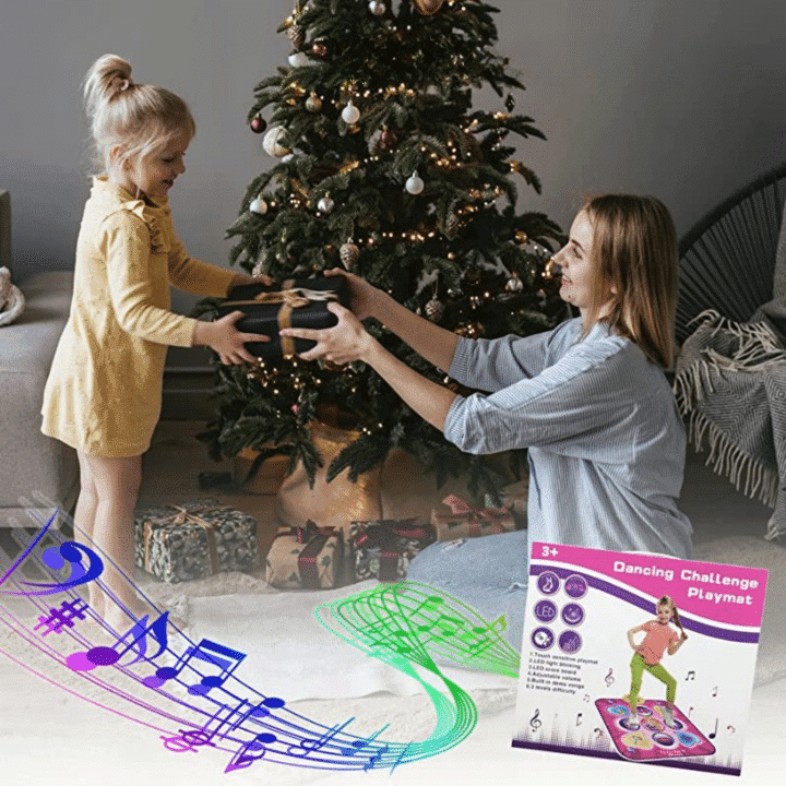 Covor Muzical Electronic, 5 Moduri Muzicale, 3 Nivele de Dificultate, Volum Adjustabil, Lumini LED, 90x93x3 cm, + 3 Ani - LUDIRO