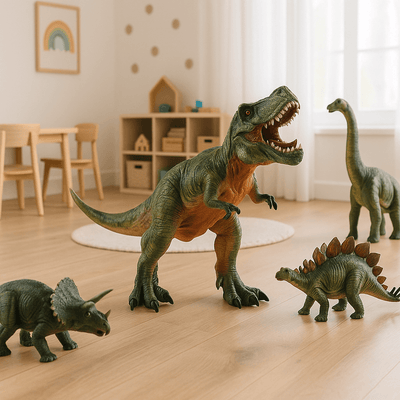 LUDIRO – T-Rex mare într-un decor de joacă cu alte figurine neincluse