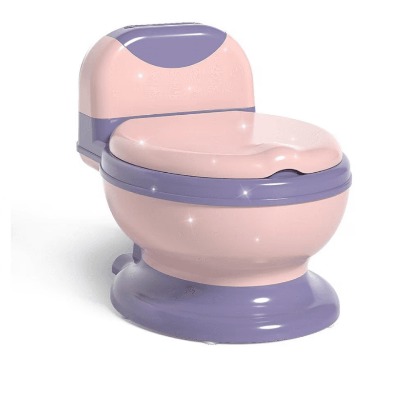 Olita pentru Copii Ergonomica cu Functie Educativa Ludiro, Design Realist, Ideala pentru Tranzitia la Toaleta, Roz Mov + 3 Ani - LUDIRO