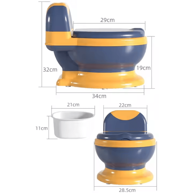 Olita pentru Copii Ergonomica cu Functie Educativa Ludiro, Design Realist, Ideala pentru Tranzitia la Toaleta, Albastru Portocaliu + 3 Ani - LUDIRO
