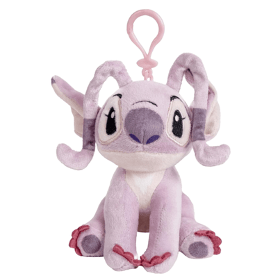 Set 2 Plusuri Disney Stitch &amp; Angel cu Agatatoare, Brelocuri Moi pentru Ghiozdan si Joaca, 10 Cm+ - LUDIRO