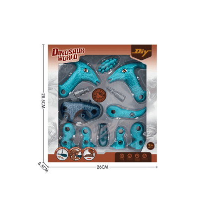 Jucarie Interactiva STEM DIY, Dinozaur de Construit, Parasaurolophus, Surubelnita Inclusa, Culori Aleatorii, 27x9x17 Cm, + 3 Ani - LUDIRO