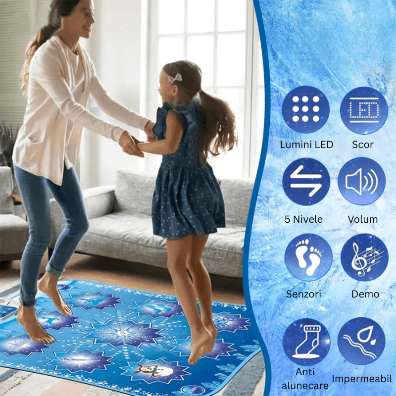 Covor Interactiv de Dans Ludiro cu Lumini si Muzica, Pliabil, Anti Alunecare, Model Desene Animate - LUDIRO