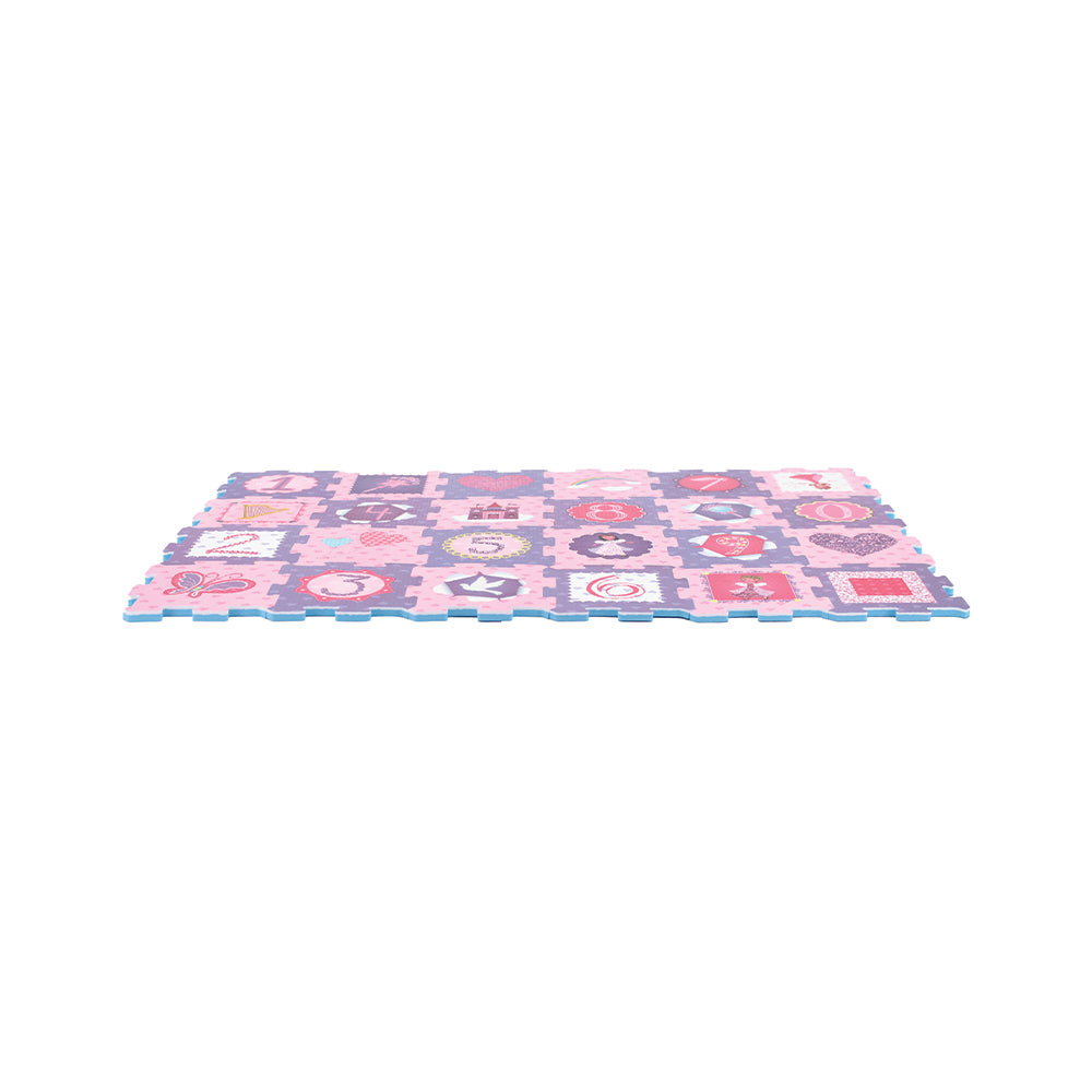 Resigilat - Covor Puzzle LUDIRO, 24 Piese, Spuma EVA, Protectie, Versatilitate si Siguranta pentru Orice Spatiu, Design Poveste cu Zane